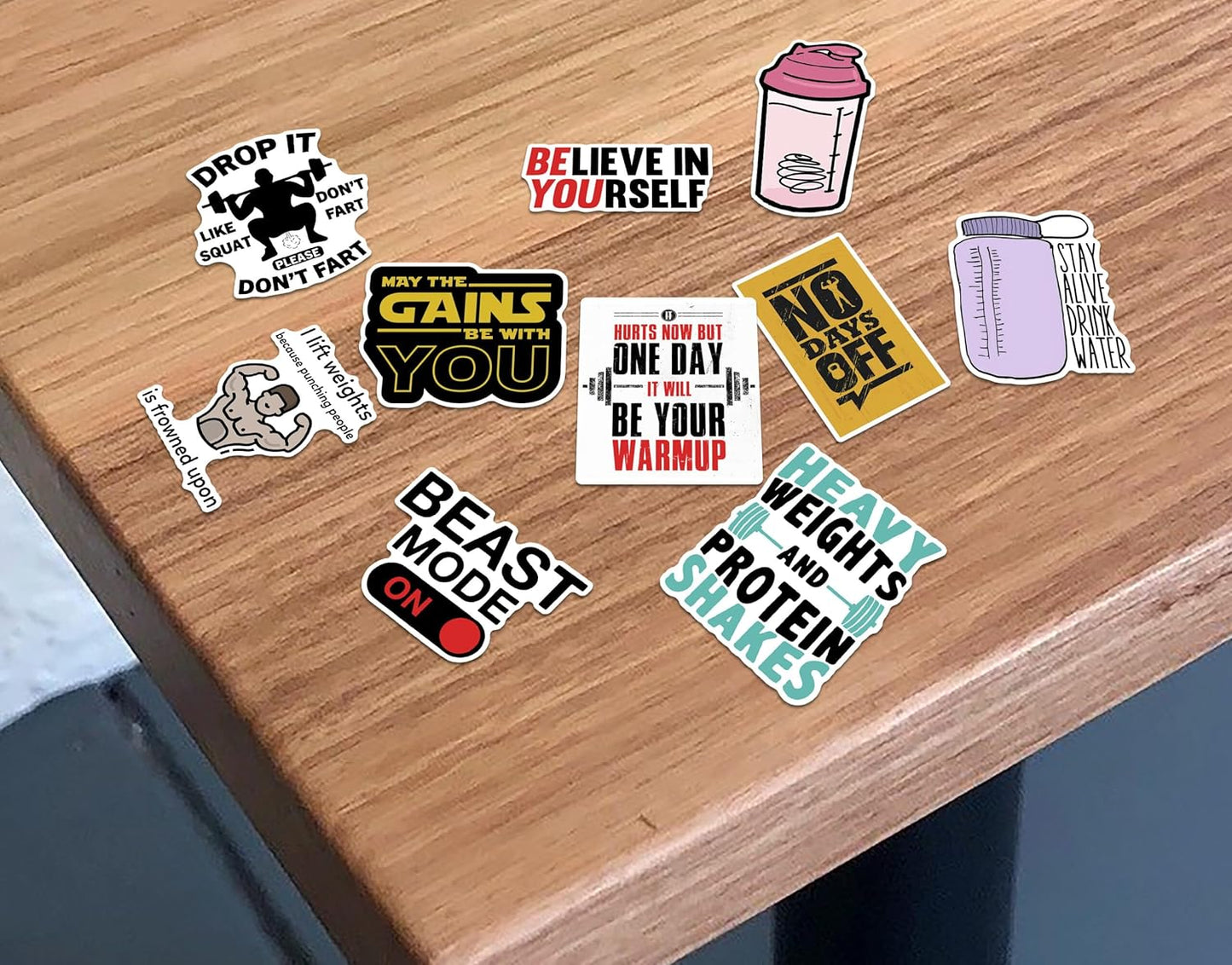 Complete Fitness Inspiration Sticker Set Of 78 Motivational Decals - Mobile, Laptop, Accessories, Gifting - Durable, Laminated, Quality Printed Vinyl For Workout Warriors