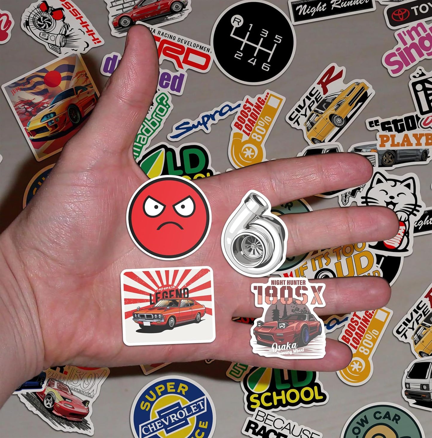 Race-Ready 90 Collection of Authentic JDM Sticker Set - Mobile, Laptop, Accessories, Gifting - Durable, Laminated, Quality Printed Vinyl For True Japanese Speed Culture Car Fans