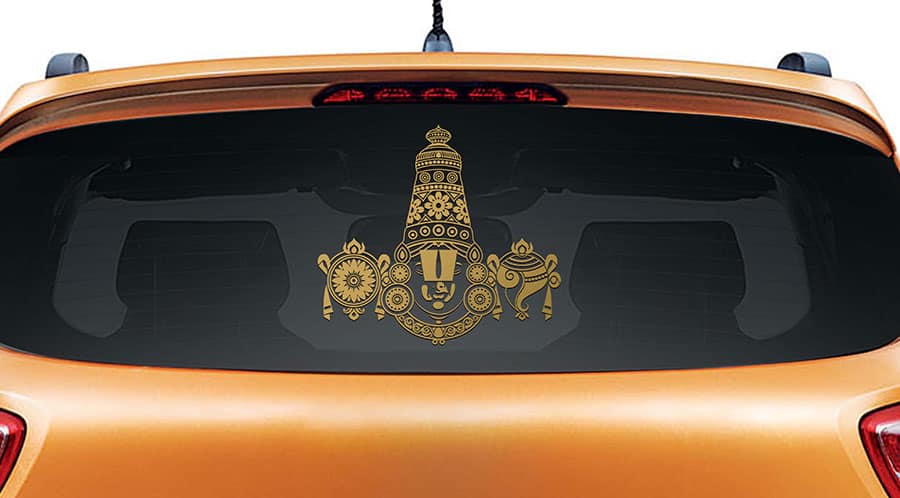 Tirupati Balaji Car Rear Glass Sticker