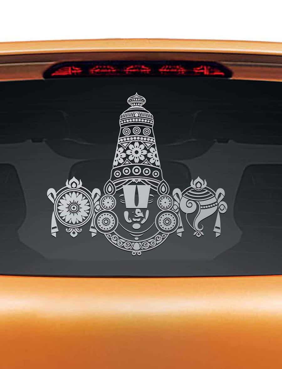 Tirupati Balaji Car Rear Glass Sticker