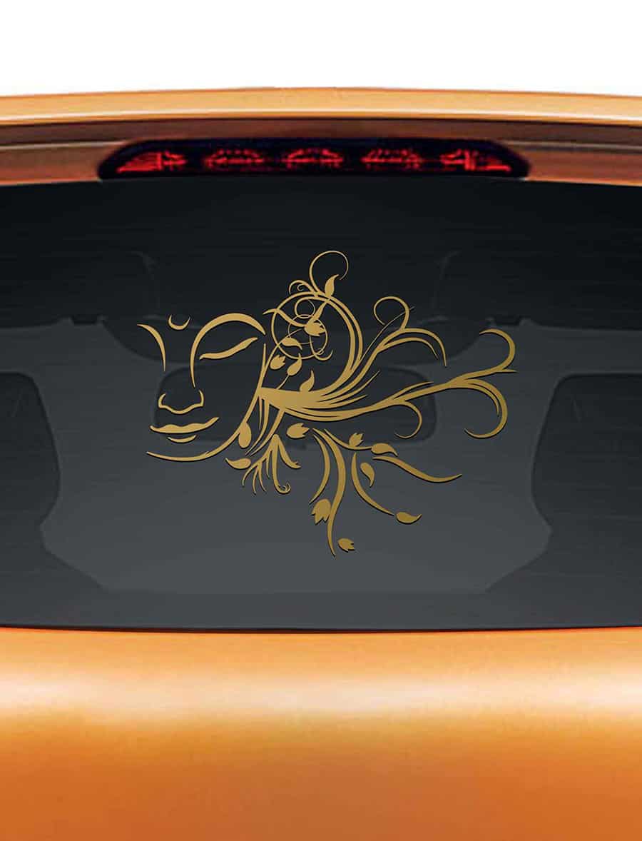 Plant of Buddha Car Rear Glass Sticker