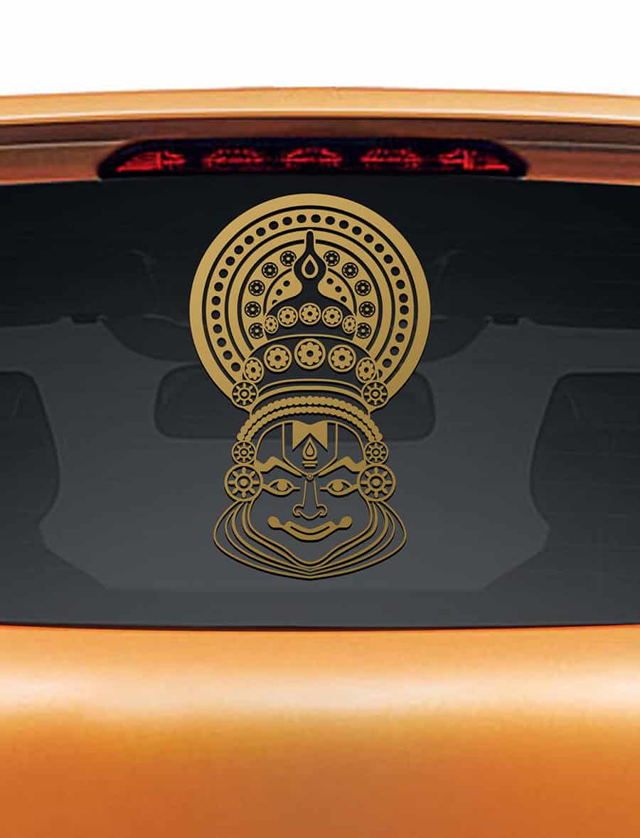 Kathakali Face Car Rear Glass Sticker