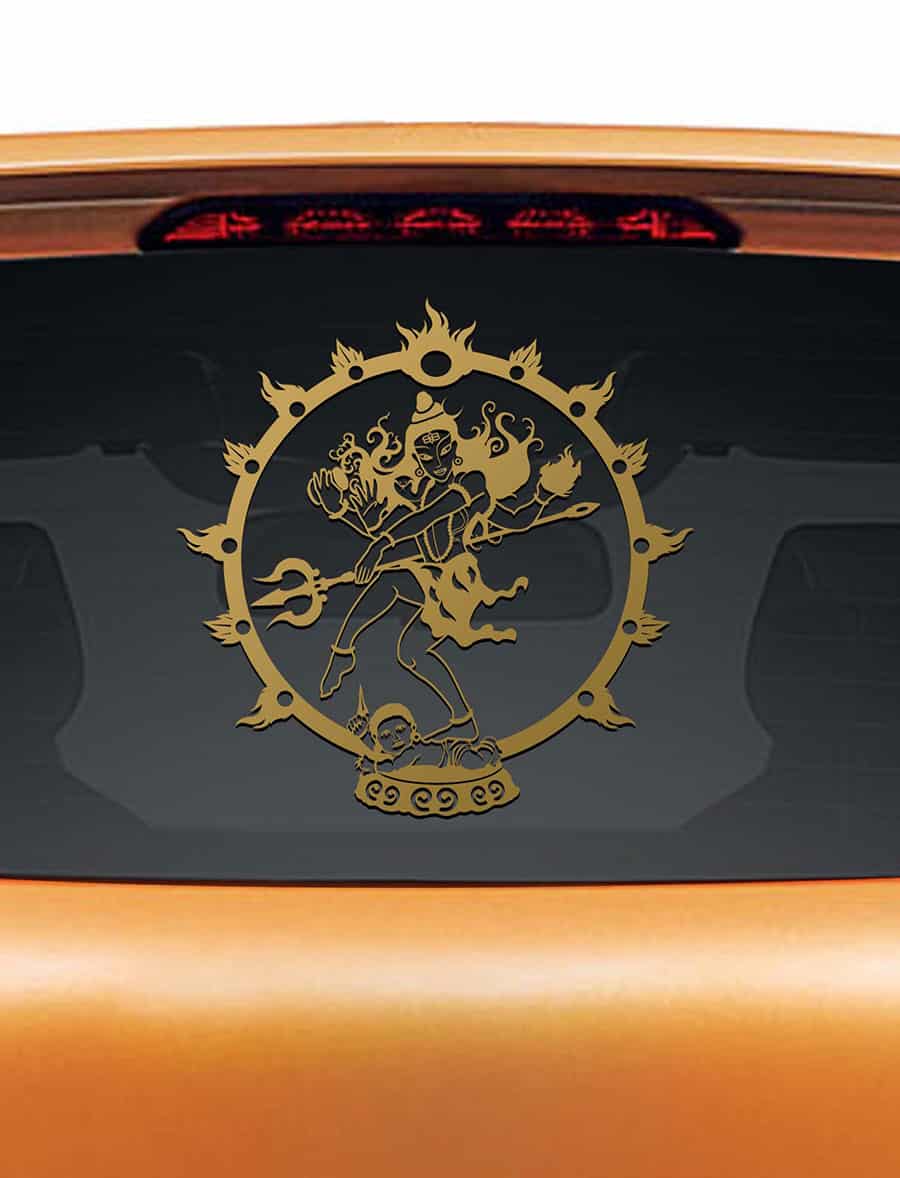 Nataraja Car Rear Glass Sticker