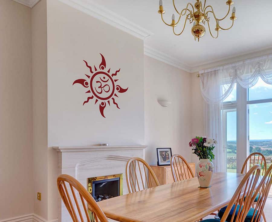 Om Sun Tattoo Wall Sticker