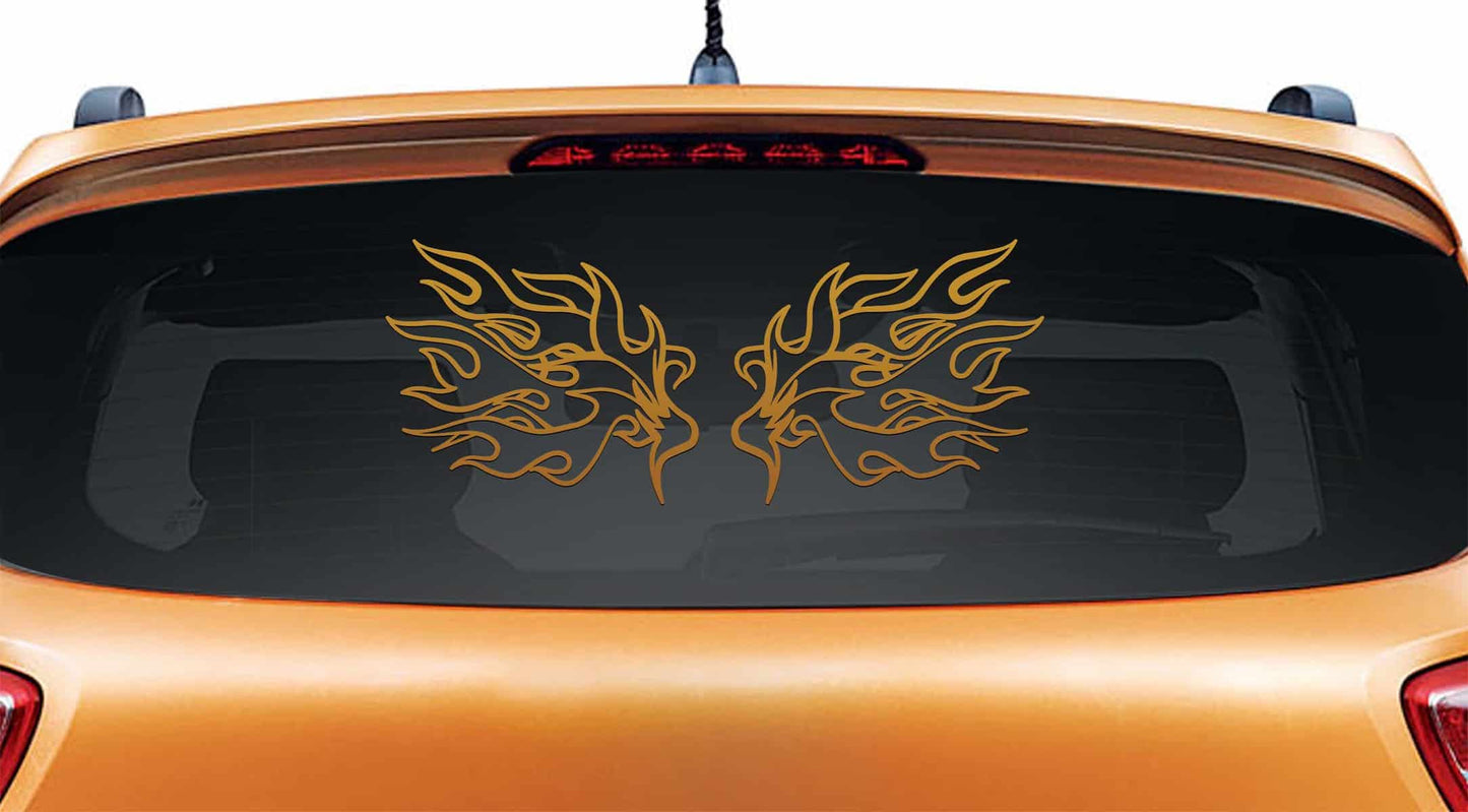 Swan Wings Car Rear Glass Sticker