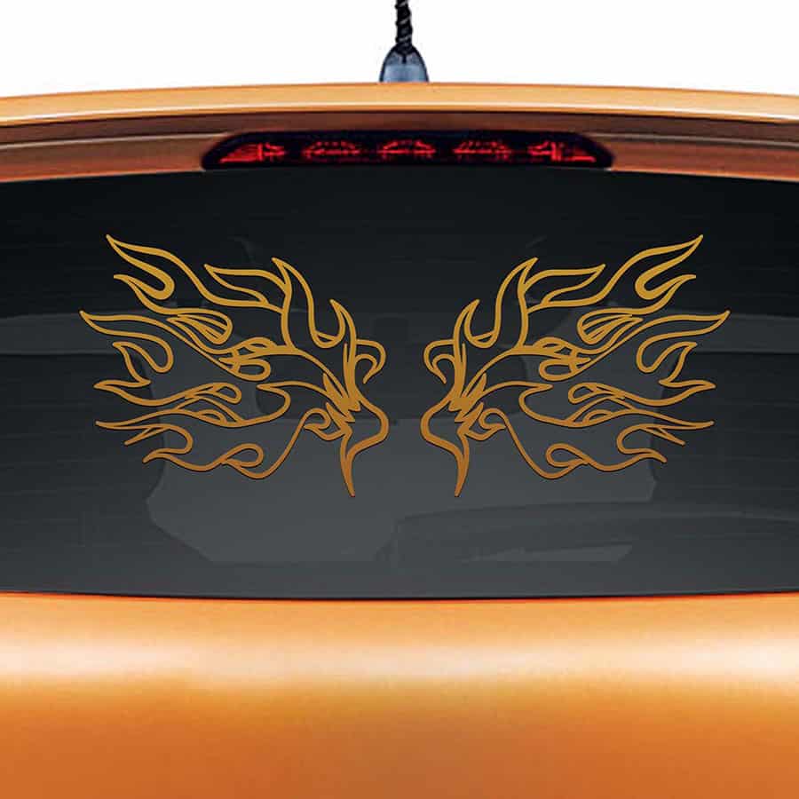 Swan Wings Car Rear Glass Sticker