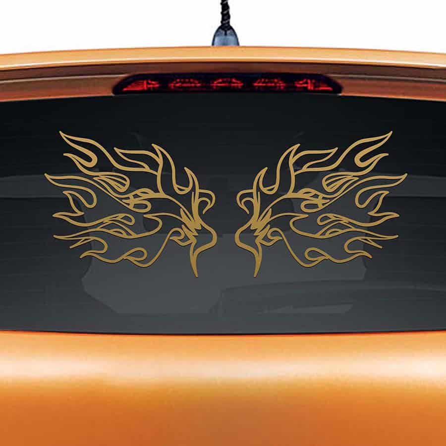 Swan Wings Car Rear Glass Sticker