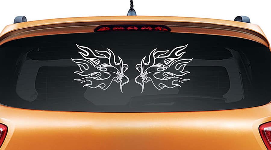 Swan Wings Car Rear Glass Sticker