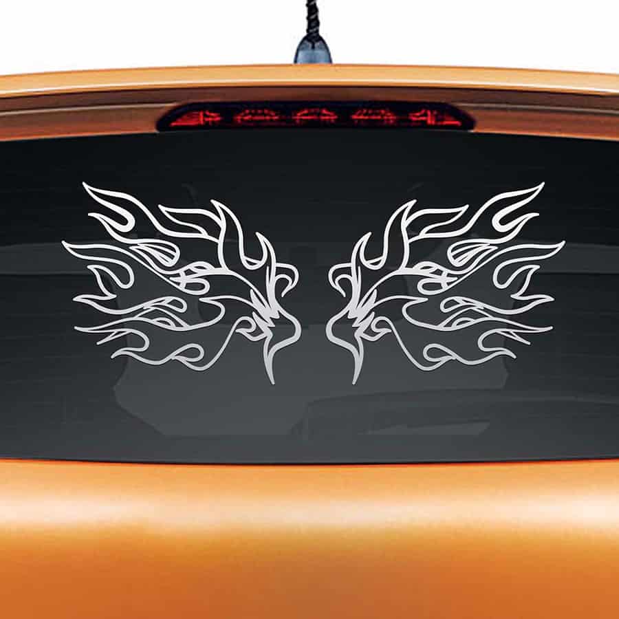 Swan Wings Car Rear Glass Sticker