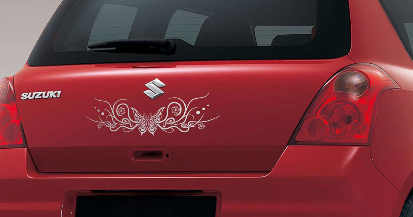 Flowery Butterfly Car Sticker