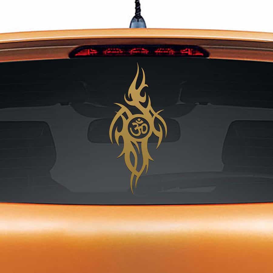 Om Wave Car Rear Glass Sticker