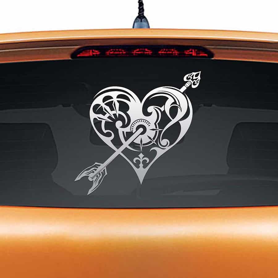 Cupid Heart Car Rear Glass Sticker