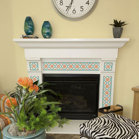 Flower Border Tile Paint Stencil