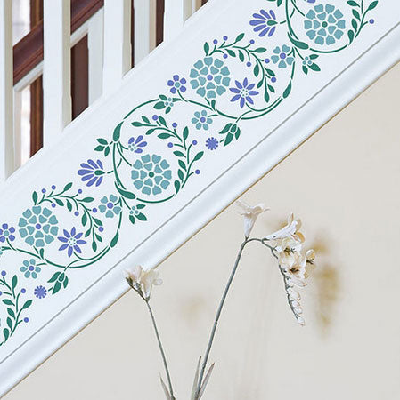 Flower Border Vine Paint Stencil