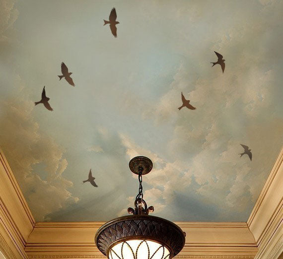 Ceiling Birds Paint Stencil