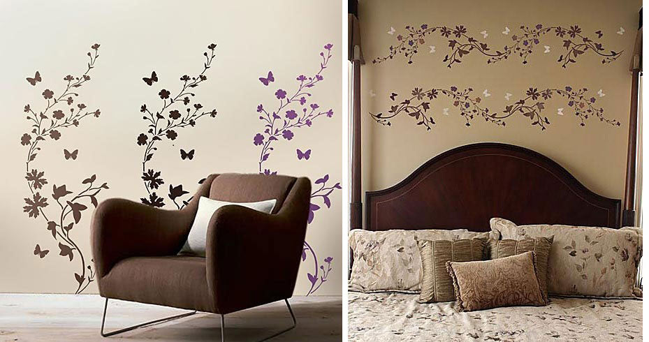 Flower Roots Paint Stencil