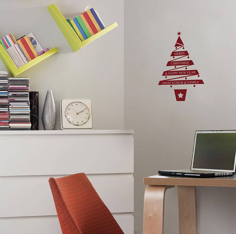 Season's Greetings Family Message Tree Wall Sticker