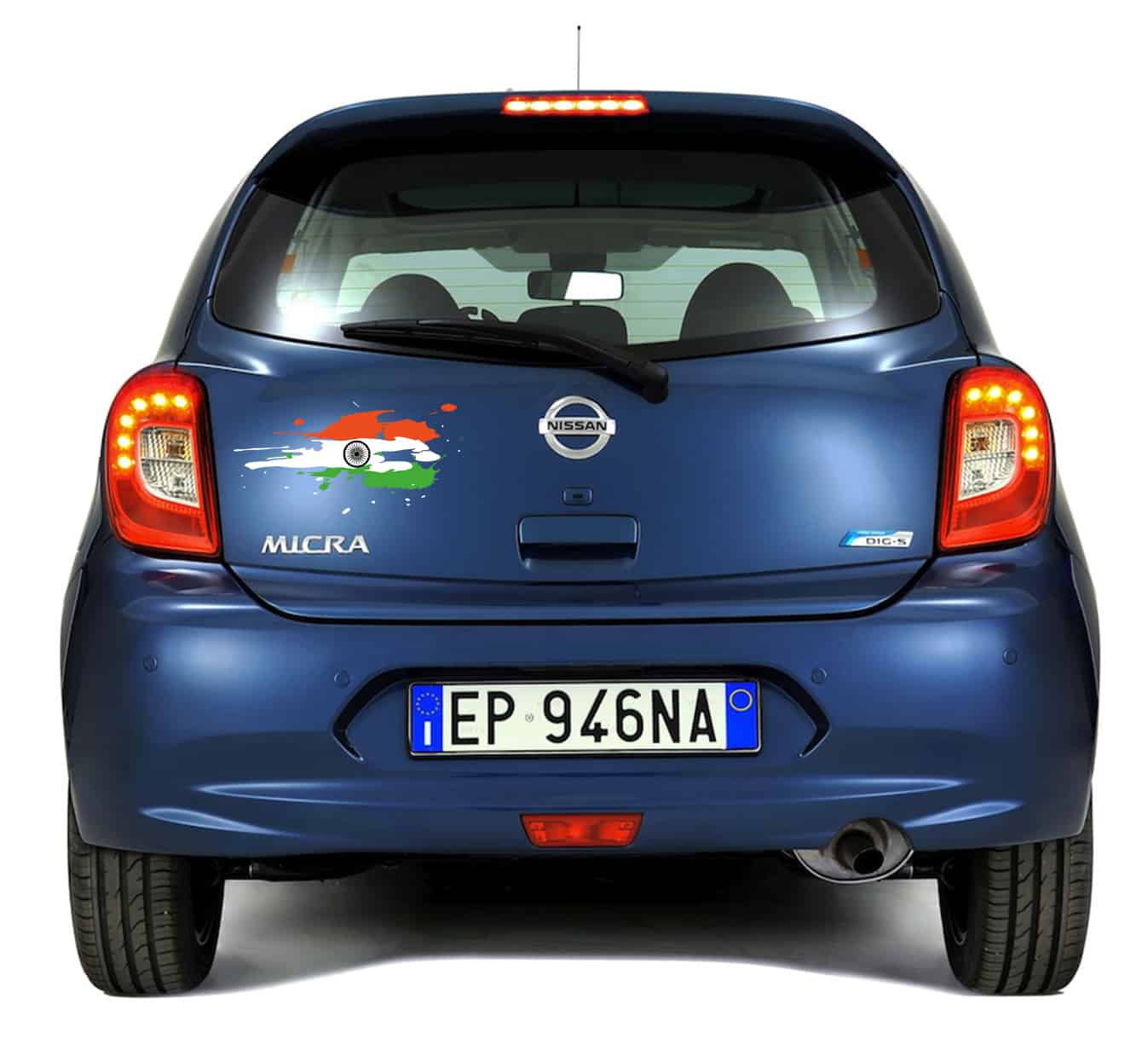 India Flag Jai Bharath Flag Car Stickers for Body / Glass / Wall - Colour Splash Design