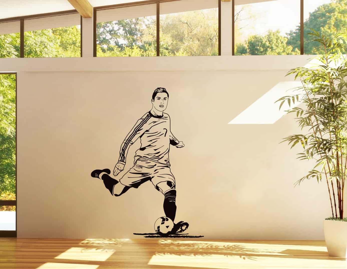 Cristiano Ronaldos Football Shadow Wall Sticker