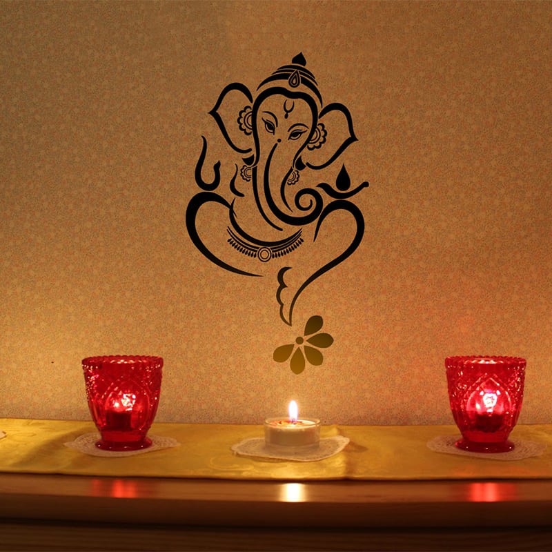 Floral Ganesha Wall Sticker