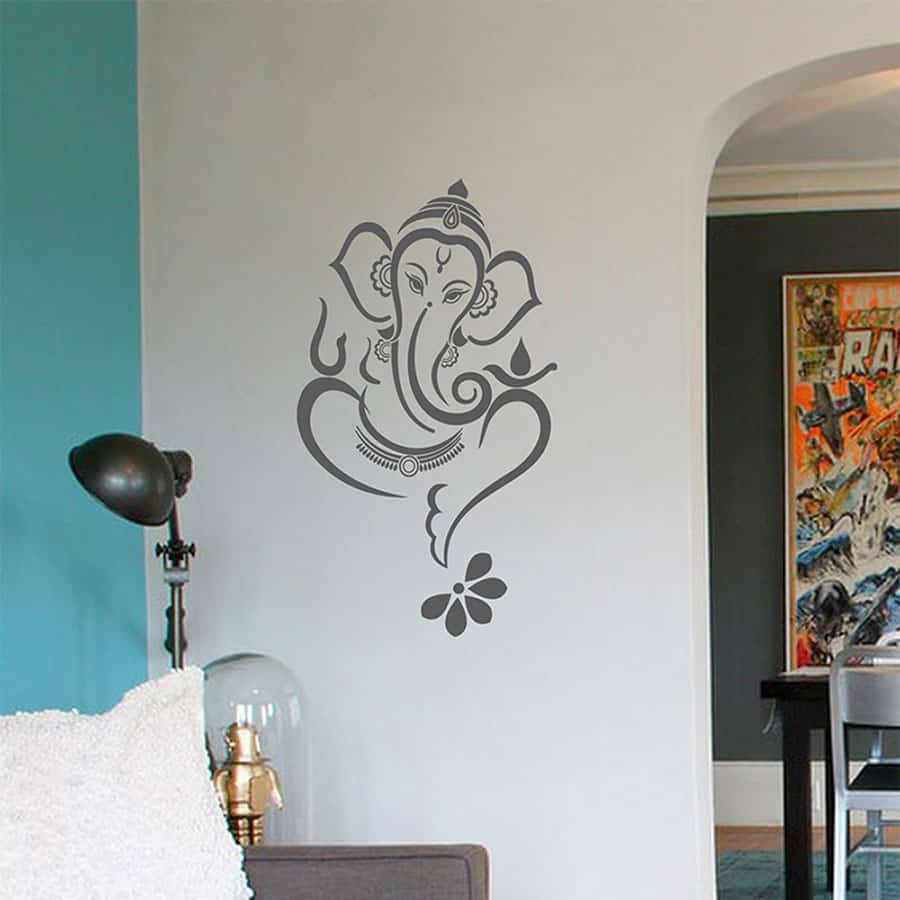 Floral Ganesha Wall Sticker