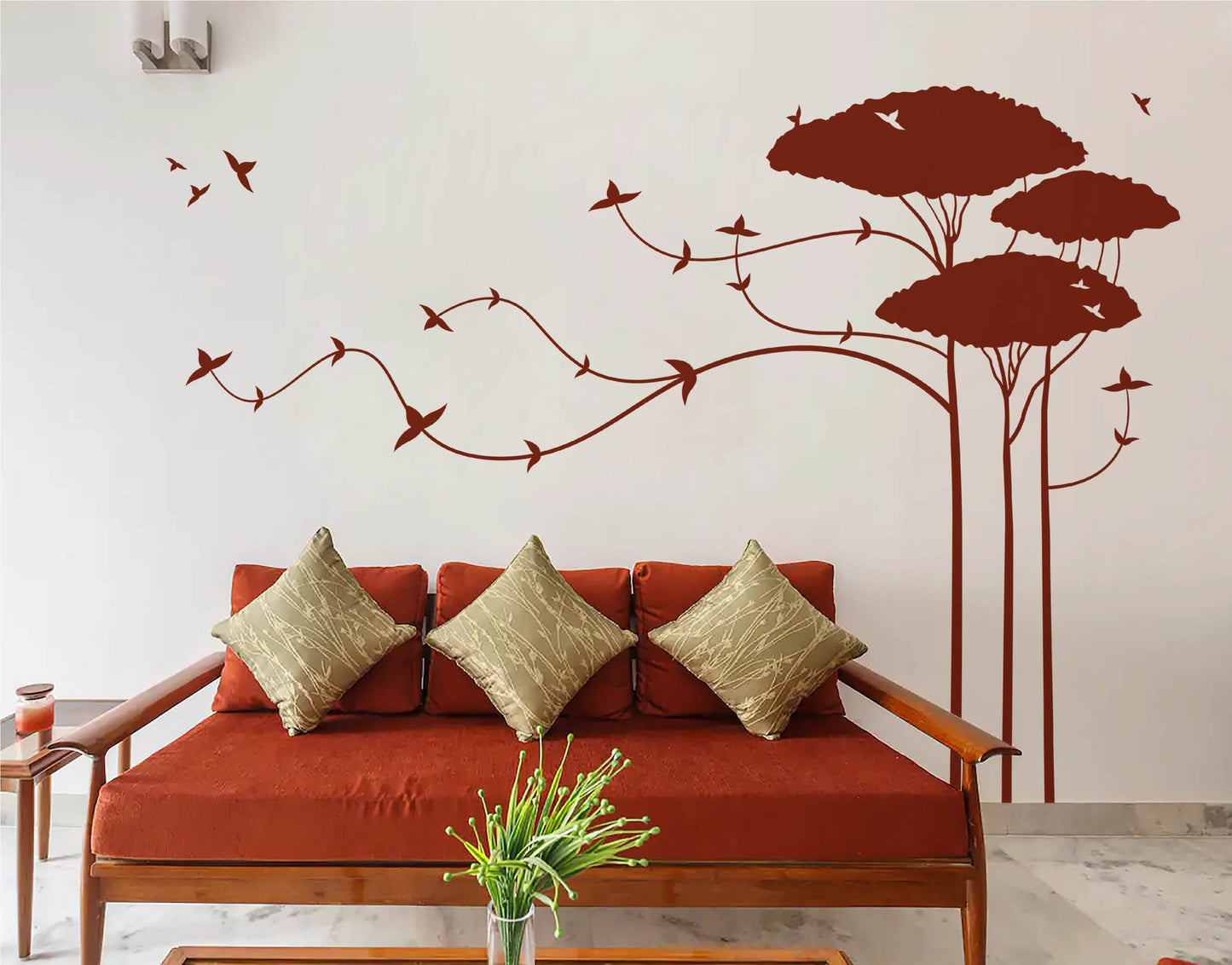 Tall Trees with Branches Wall Sticker