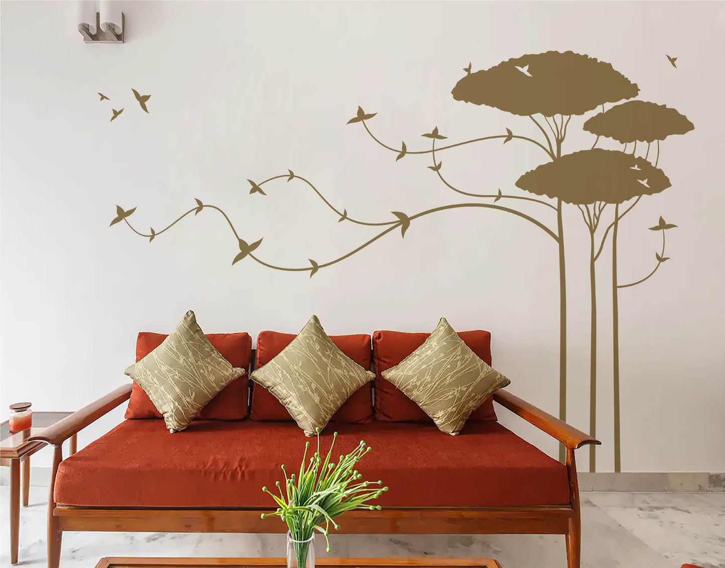 Tall Trees with Branches Wall Sticker