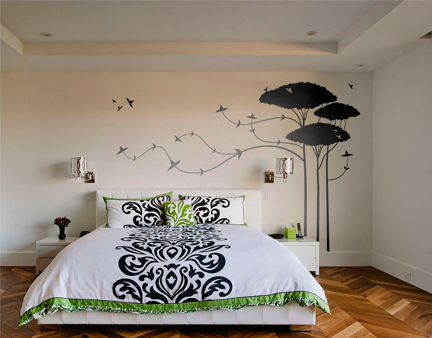Tall Trees with Branches Wall Sticker