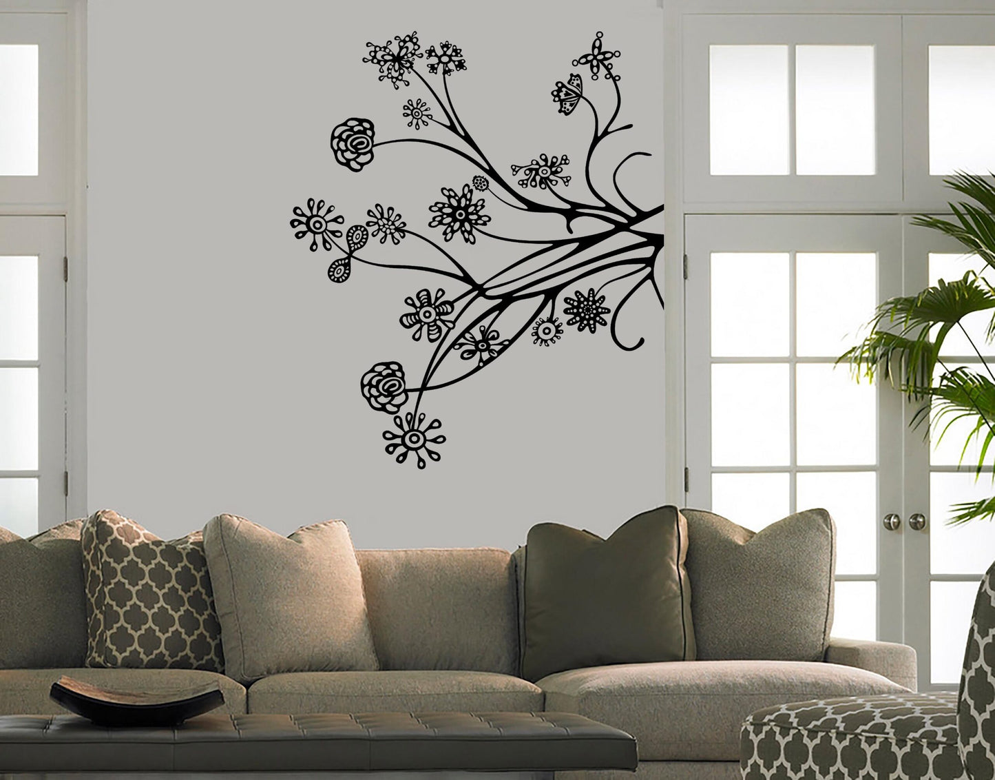 Complex Plant & Flowers Wall Sticker