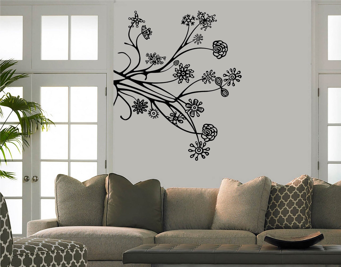 Complex Plant & Flowers Wall Sticker
