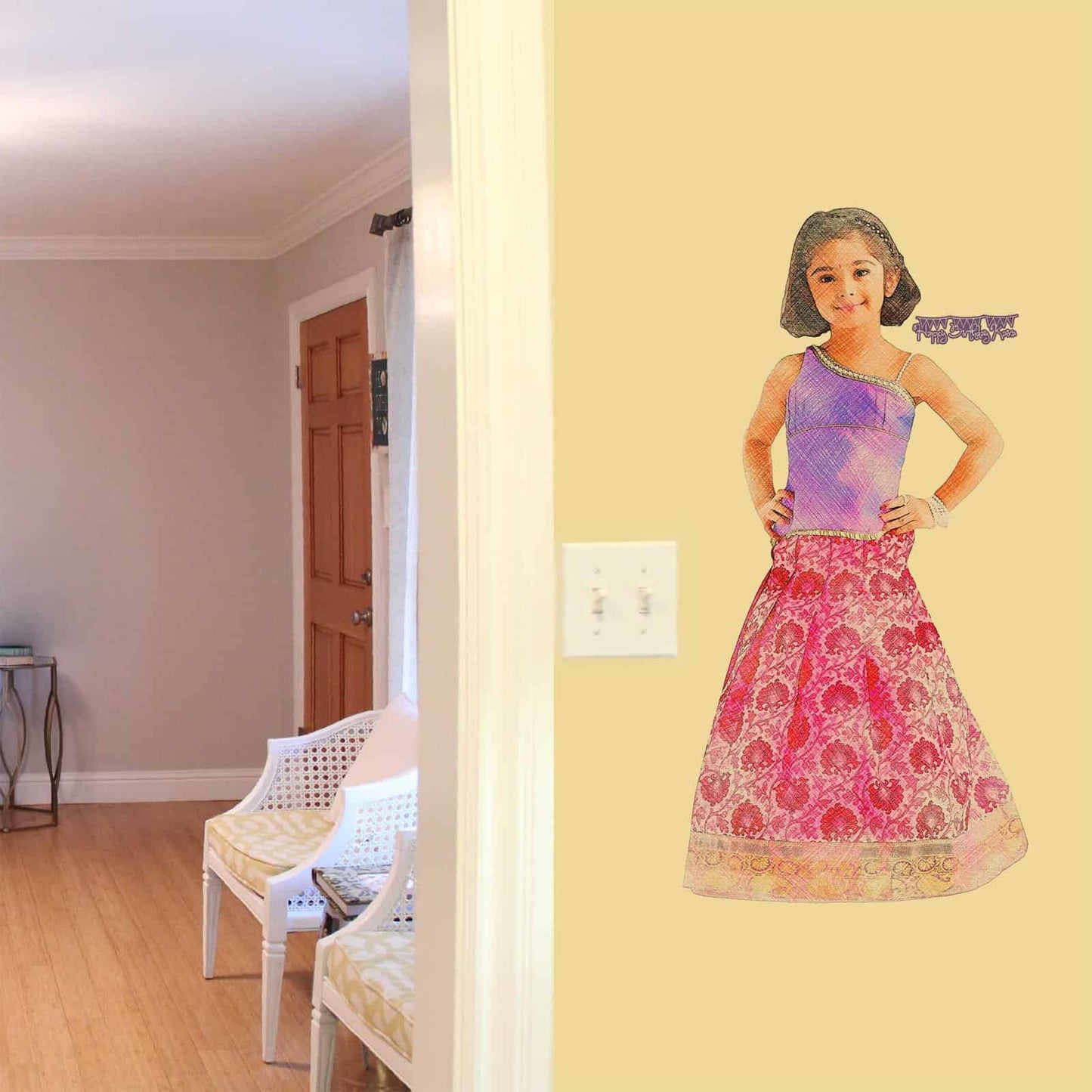 Crayon Painting Photo Wall Sticker