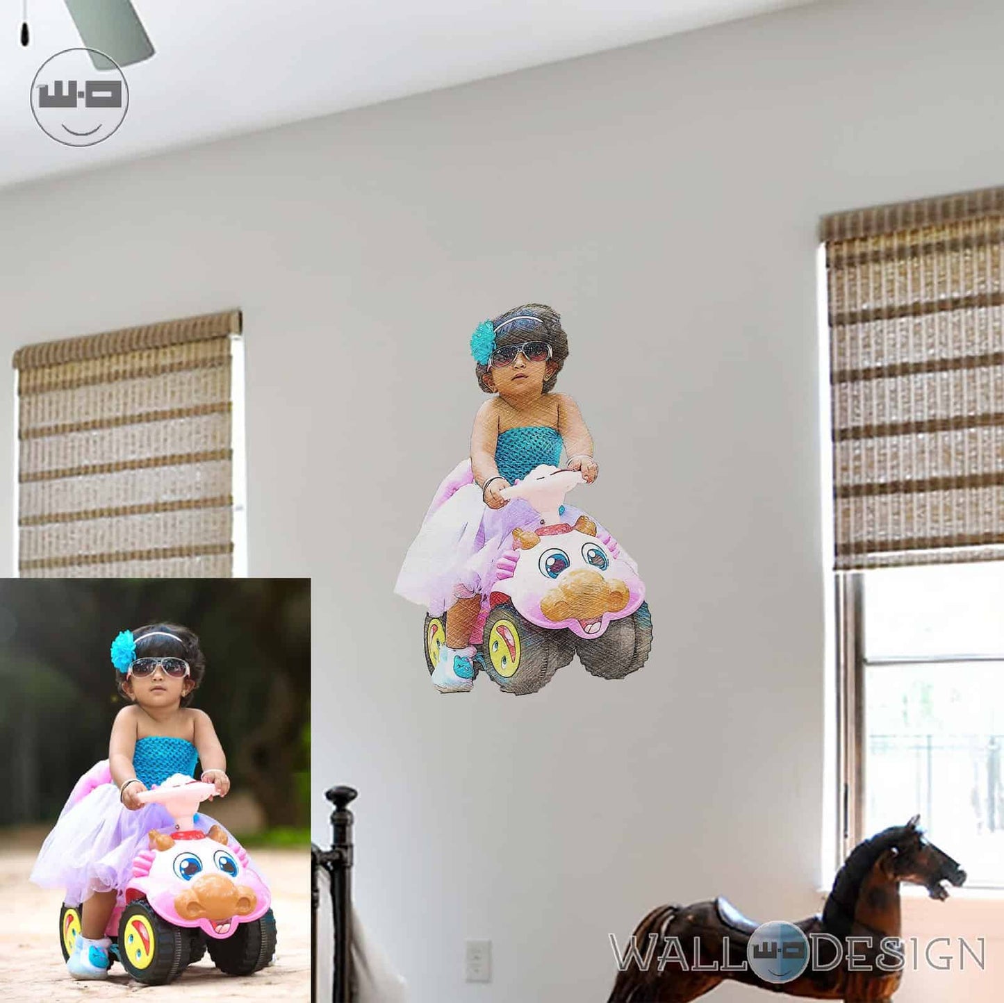 Crayon Painting Photo Wall Sticker