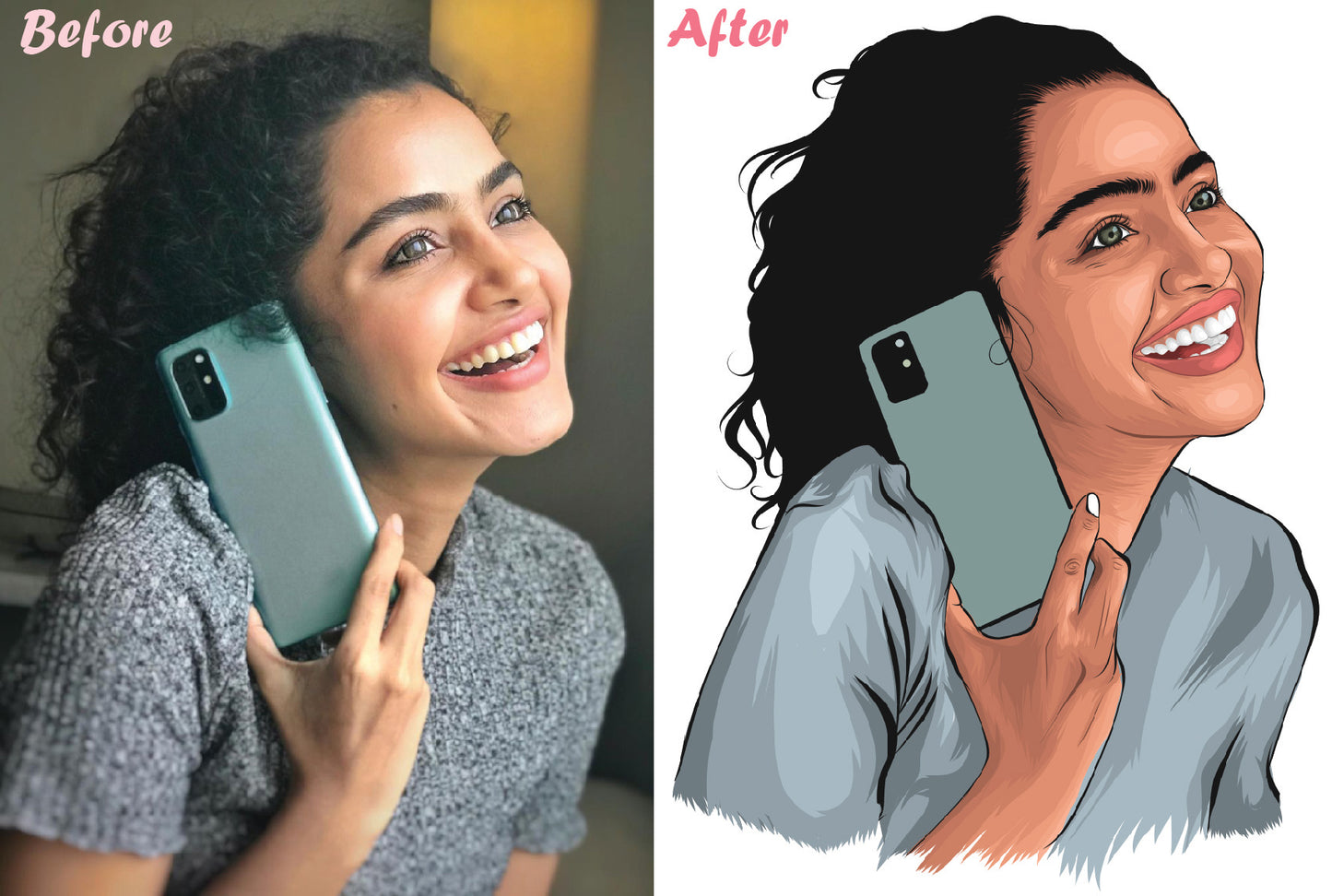 Custom Designed Caricature Photo Wall Sticker