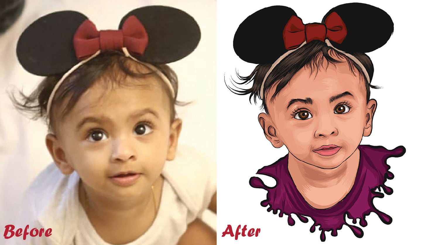 Custom Designed Caricature Photo Wall Sticker