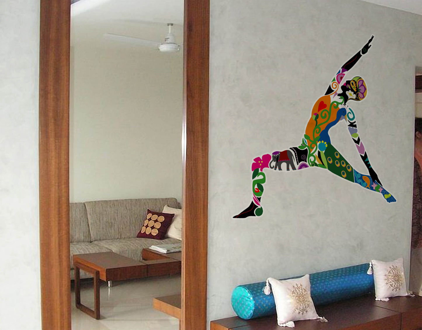 Peaceful Warrior yoga pose wall sticker