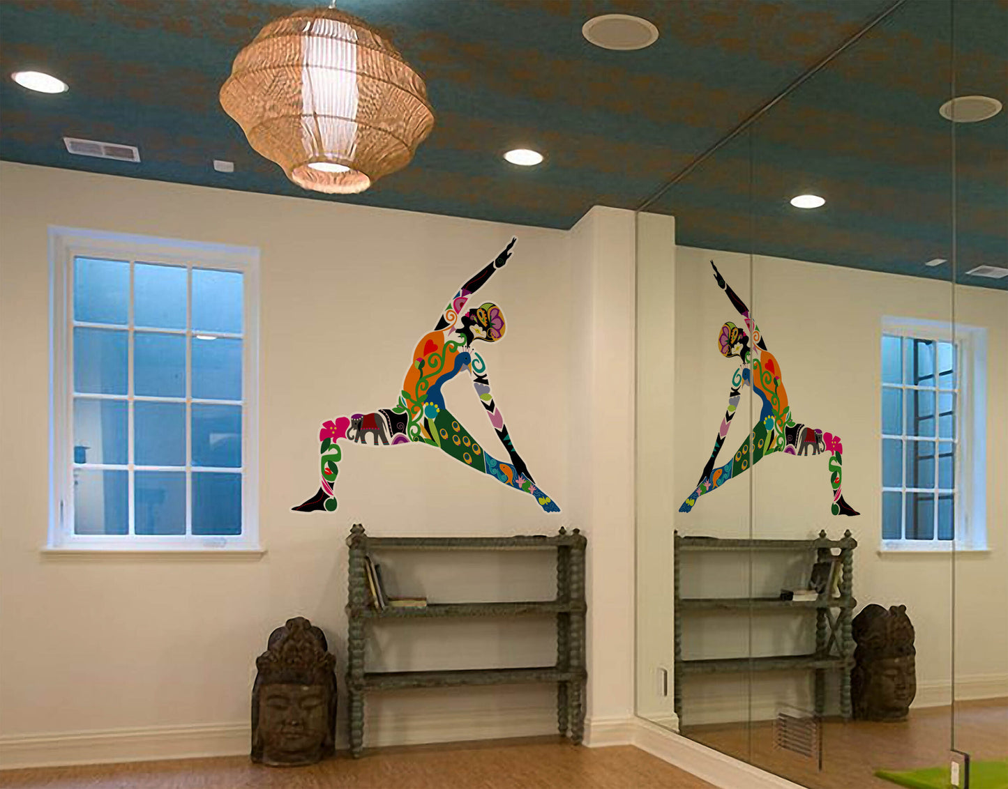 Peaceful Warrior yoga pose wall sticker