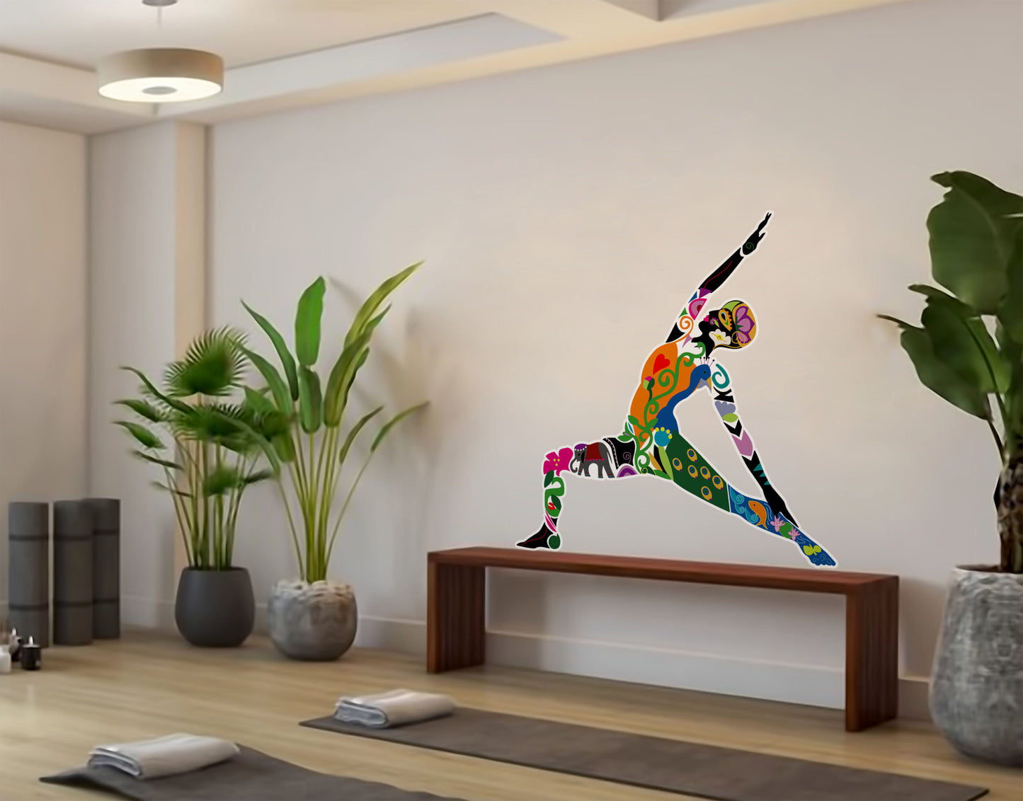 Peaceful Warrior yoga pose wall sticker