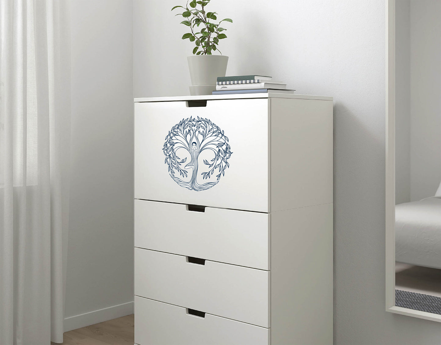 Vrikshasana Tree Pose mandala wall sticker
