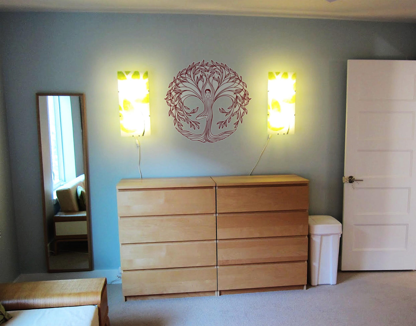 Vrikshasana Tree Pose mandala wall sticker