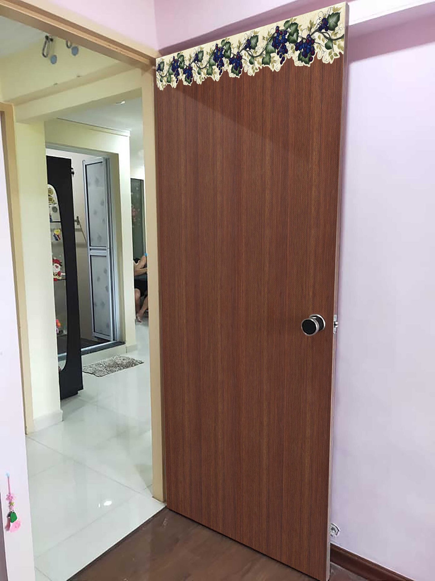 Green Anthurium & Pink Anemones Wallpaper Border Sticker