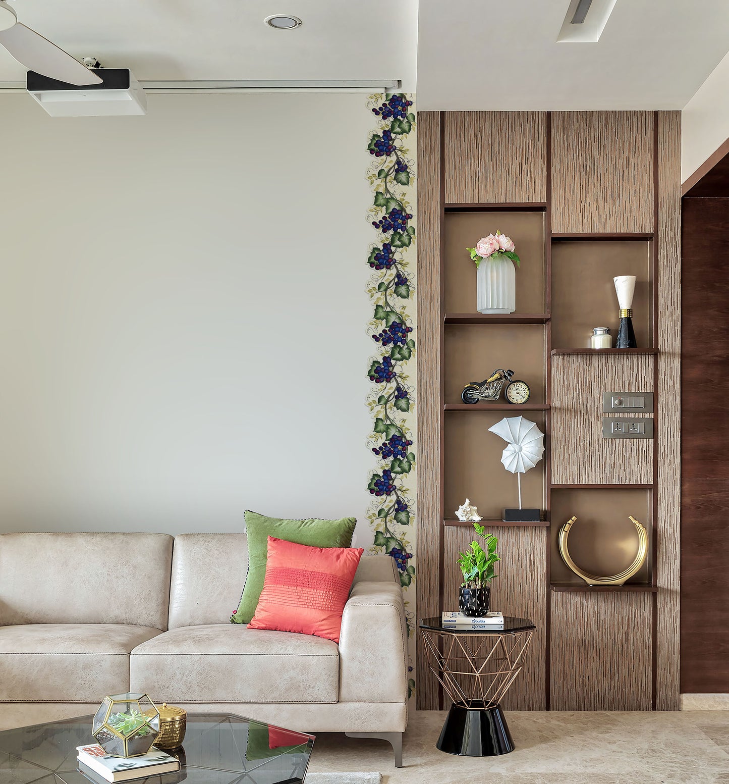 Green Anthurium & Pink Anemones Wallpaper Border Sticker