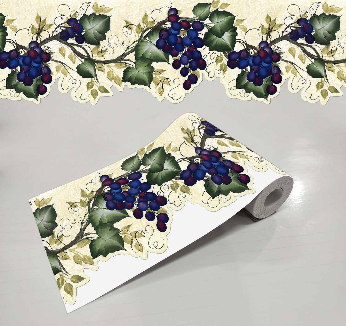 Green Anthurium & Pink Anemones Wallpaper Border Sticker