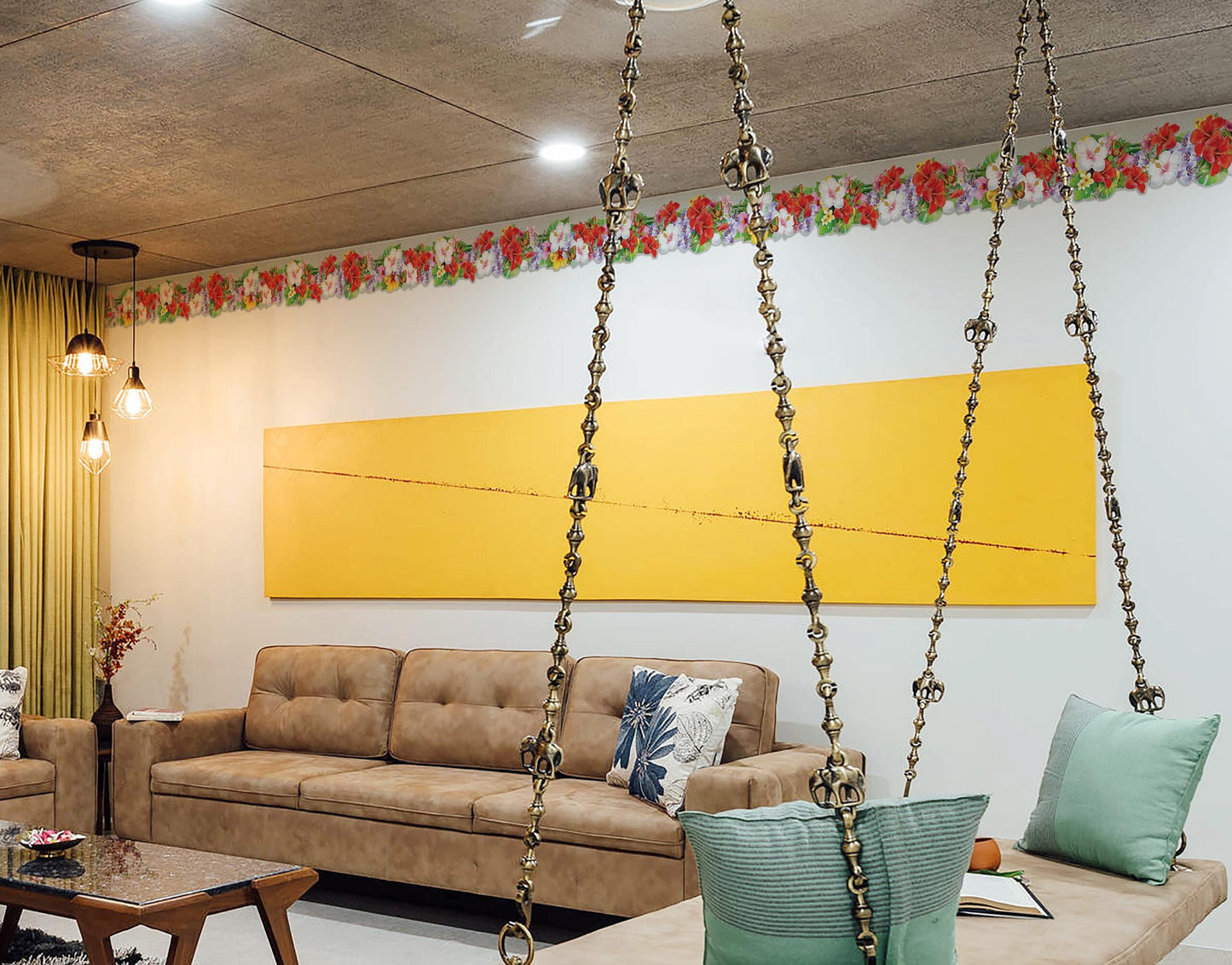 Painted Leaves Vine Wall Border Sticker