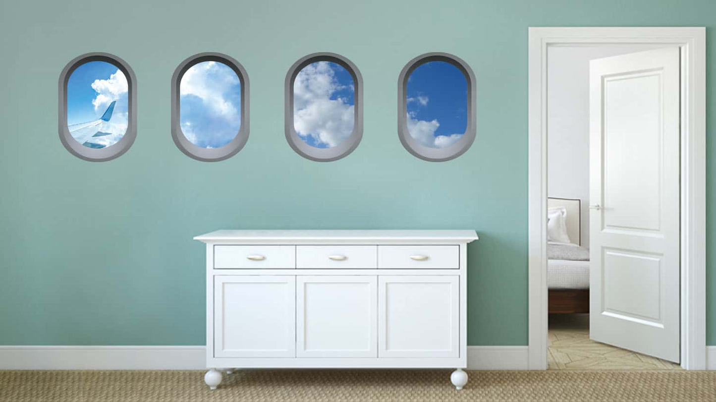 Aeroplane window illusion Wall Sticker