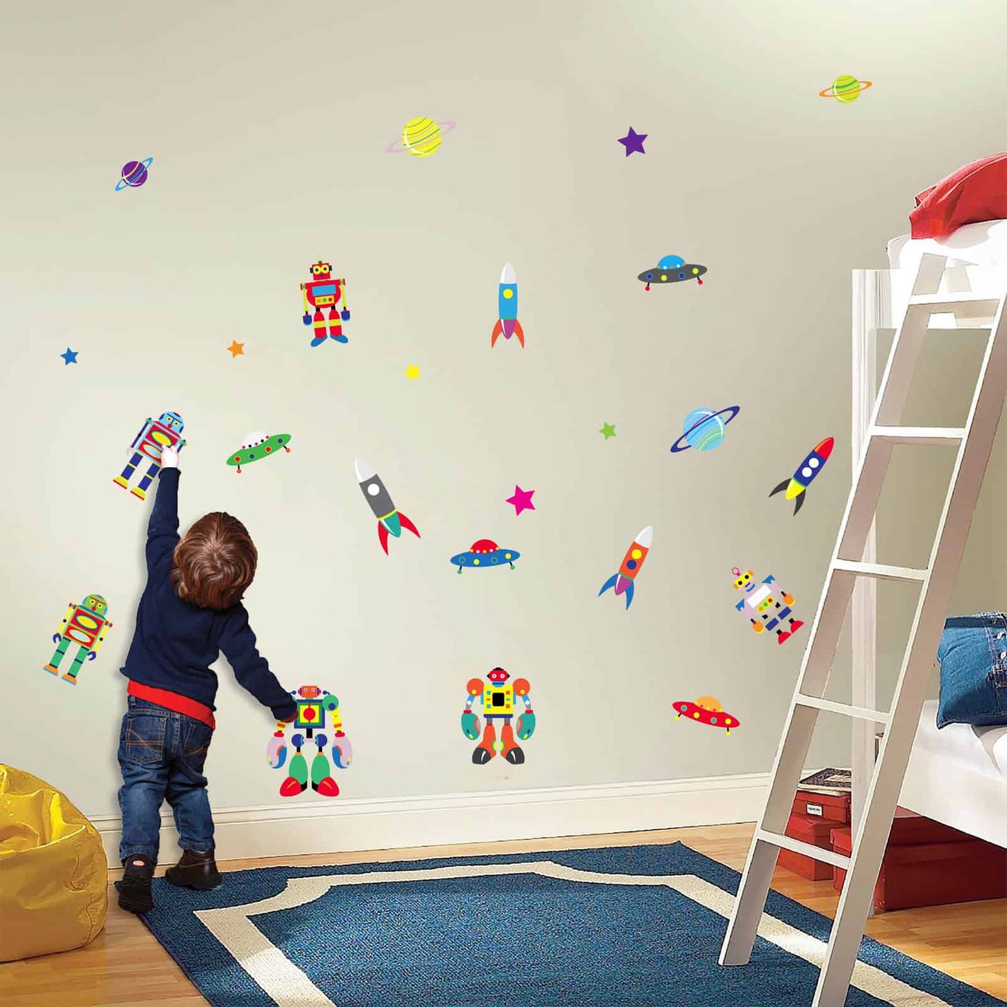 Robots Colour-blast Wall Sticker
