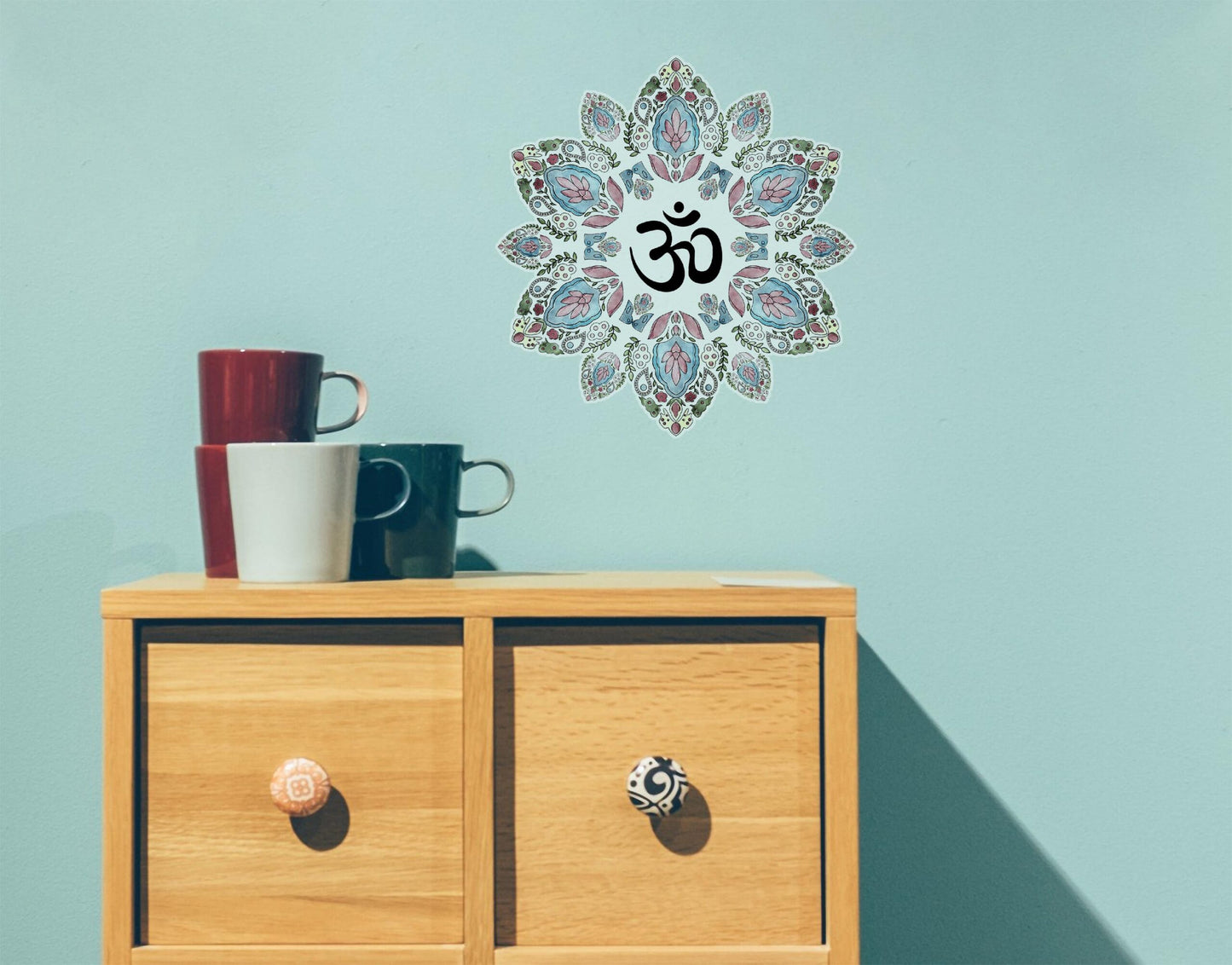 Om Blossom mandala wall sticker