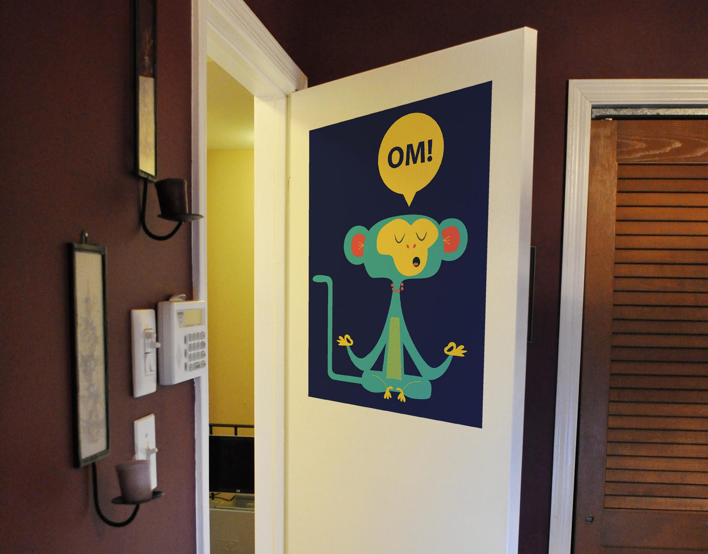 Om Funky Monkey yoga kids wall sticker