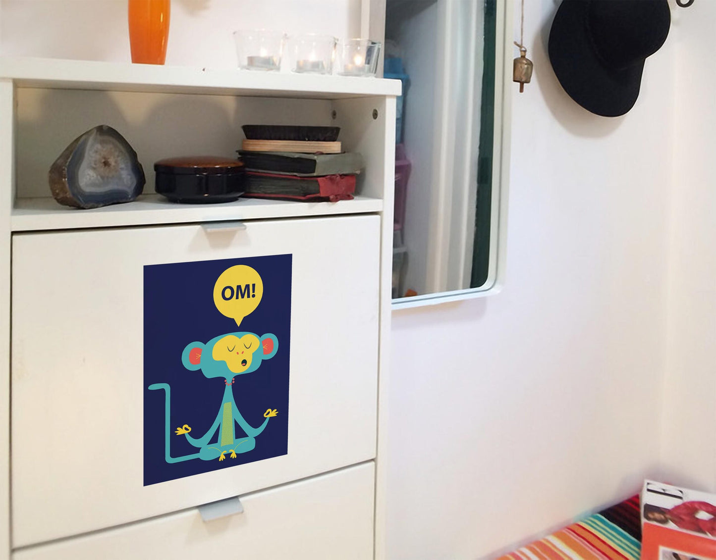 Om Funky Monkey yoga kids wall sticker