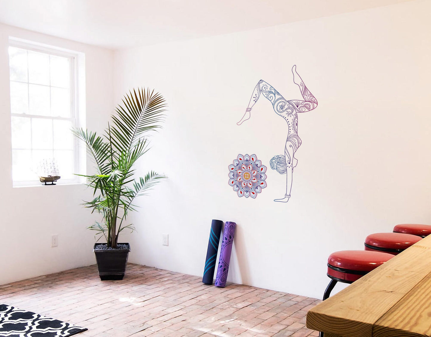 Yoga Handstand studio wall sticker