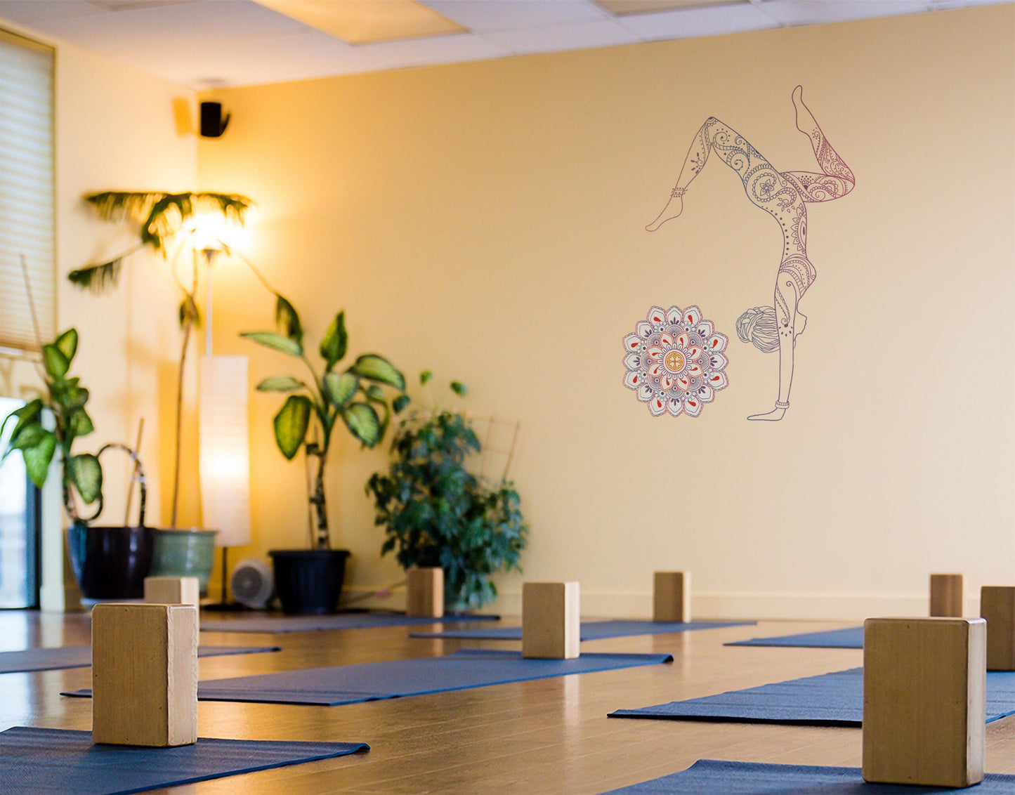 Yoga Handstand studio wall sticker
